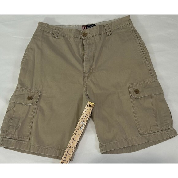 Chaps Cargo Shorts Men’s Size 32 Khaki Tan Cotton Button Pockets Casual. - Picture 7 of 8